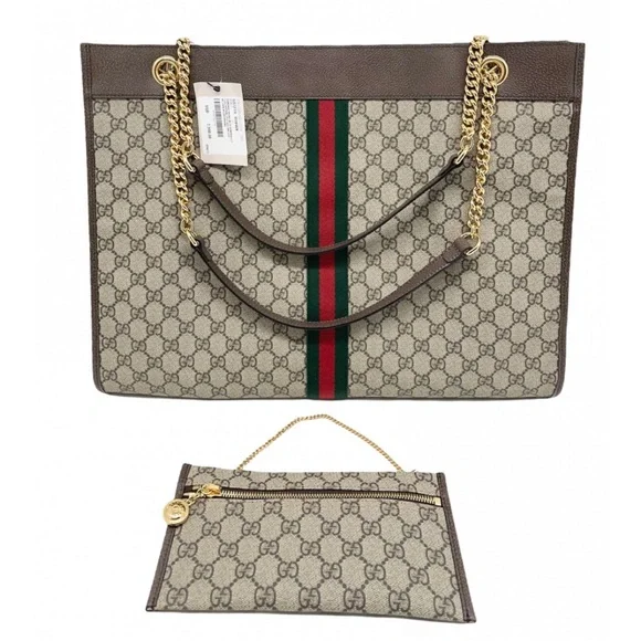 Gucci GG Supreme Web Rajah Tote and Purse Pouch - Picture 3 of 12